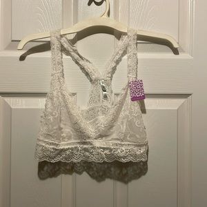 NWT Anemone White Lace Bralette Size XL